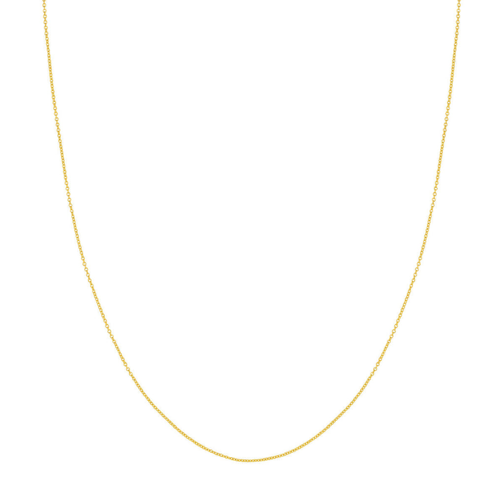 14K yellow gold cable link chain.