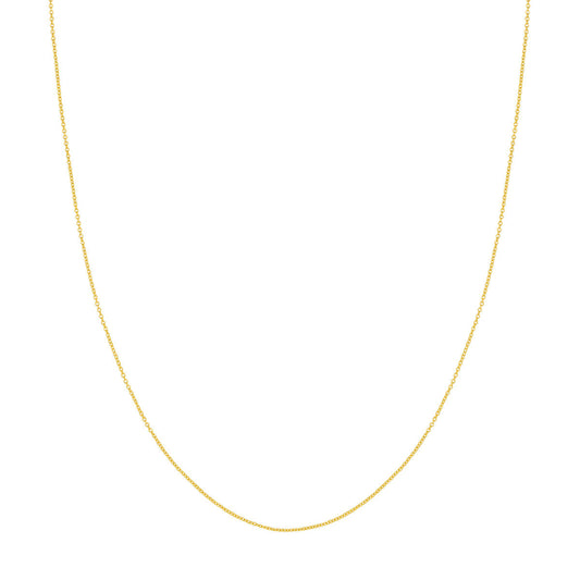 14K yellow gold cable link chain.