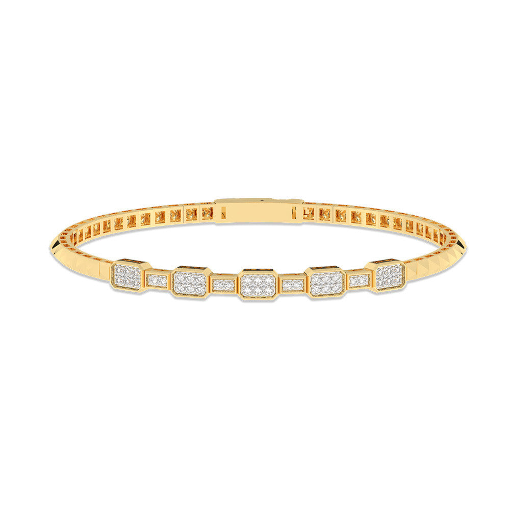 Diamond bracelet in white and yellow gold.