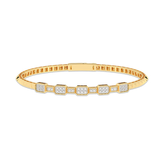 Diamond bracelet in white and yellow gold.