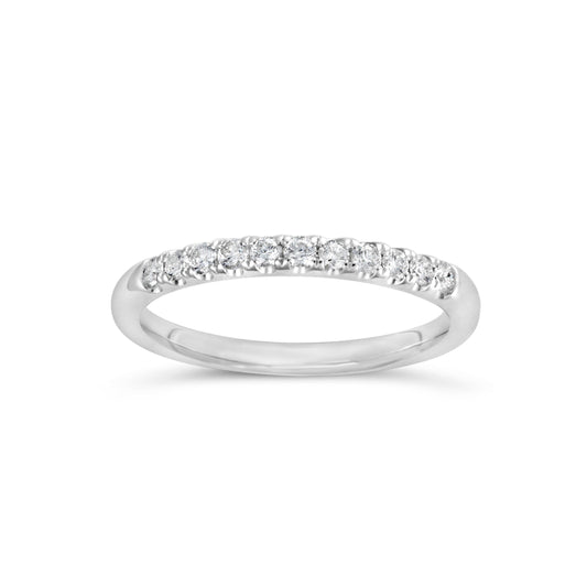 ReMARKable Designs Marks 89 Collection Natural Diamond Ladies Wedding Band in 14 Karat White Gold with 0.23ctw Round Diamonds, Clarity: SI1-SI2, Color: G/H