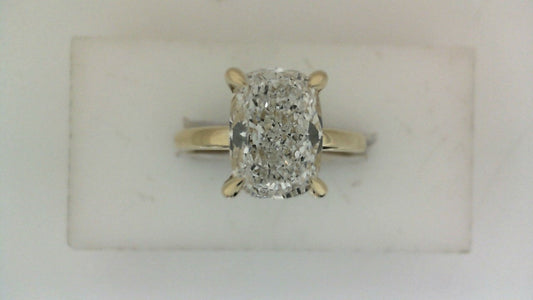 ReMARKable Designs Hidden Accent Lab-Grown Diamond Complete Engagement Ring in 14 Karat Yellow Gold with 3.01ct Marquise Center Lab-Grown Diamond, Color: E, Clarity: VS2