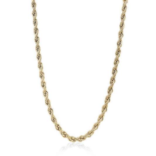 22" Rope 6mm Chain in Stainless Steel Yellow