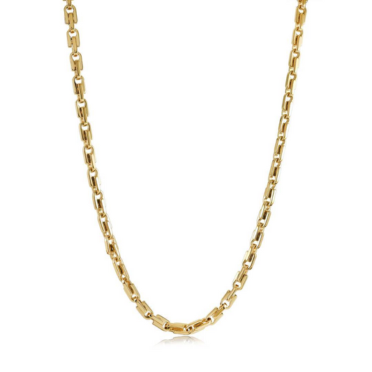 24" Fancy Link 5mm Chain in Stainless Steel Yellow