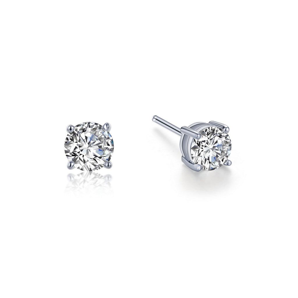 Simulated diamond earrings in platinum silver.