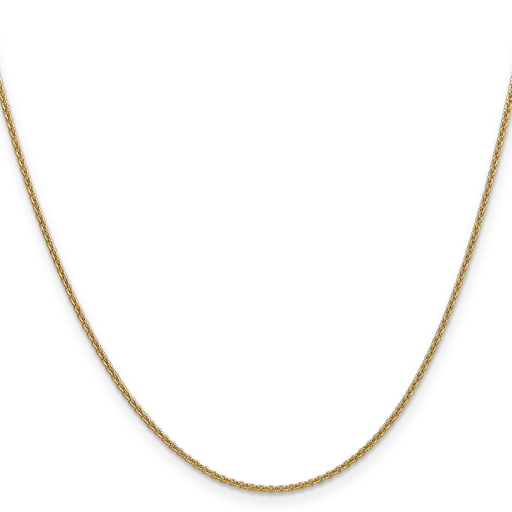 14K yellow gold cable link chain necklace.