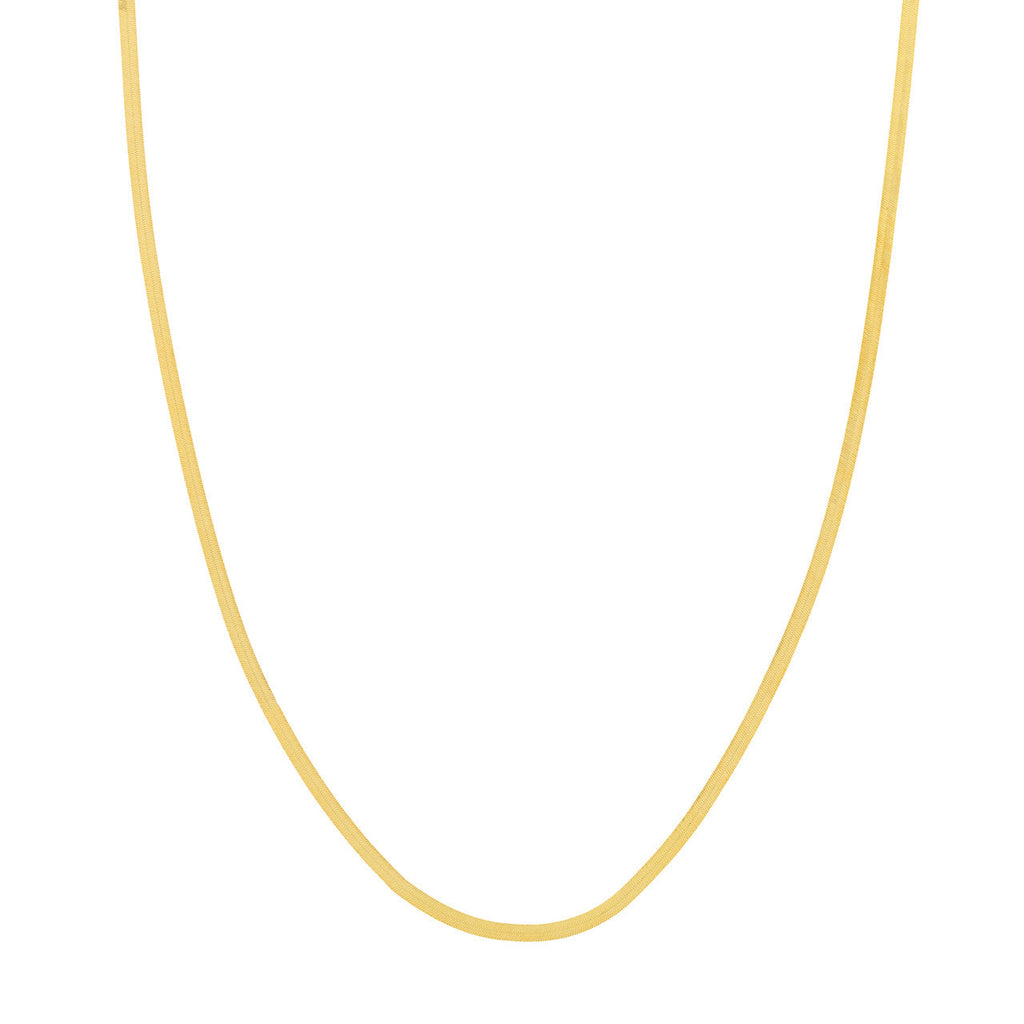 14K yellow gold herringbone chain, 3mm width.