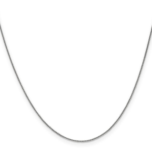 14K white gold wheat chain necklace.