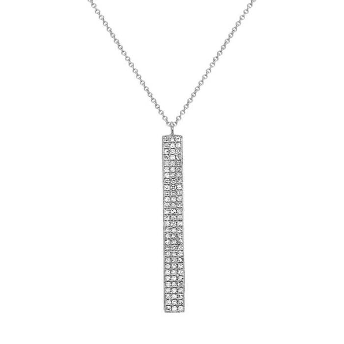 Diamond pendant necklace, 14K white gold.