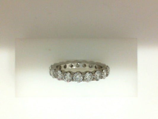Lab-grown diamond band, 14K white gold.