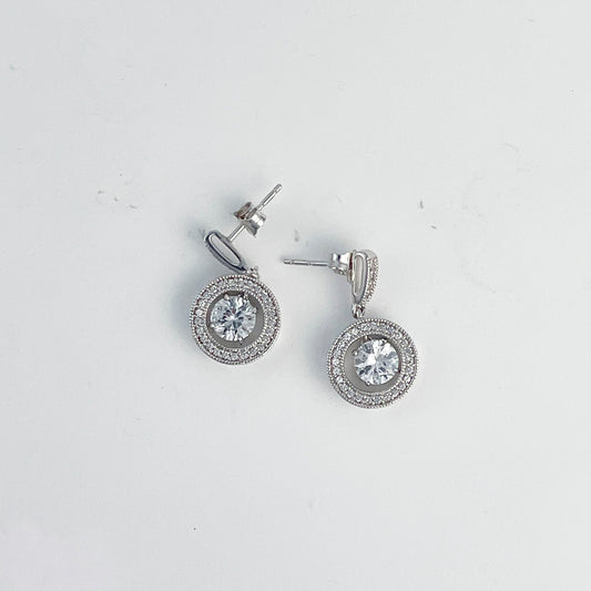 ReMARKable Estate Simulated Diamond Earrings in Sterling Silver