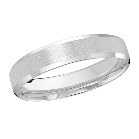 14K white gold men's carved band.