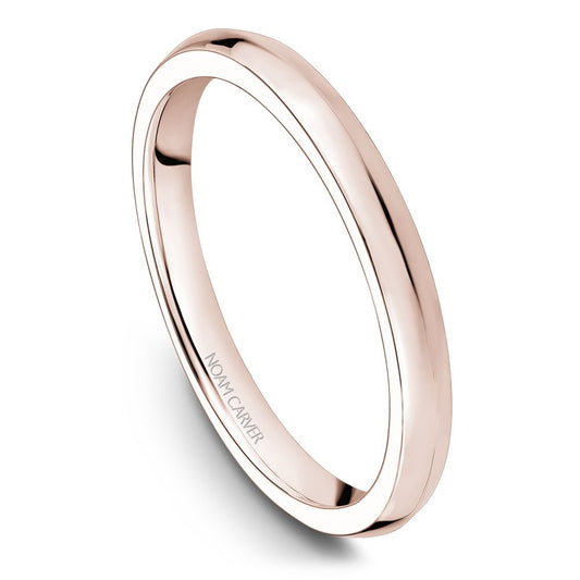 Polished rose gold carved band ring.