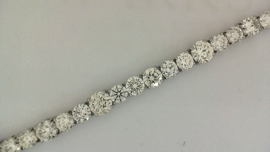 ReMARKable Designs Natural Diamond Bracelet in 14 Karat White Gold with 21.02ctw J/K SI1-SI2 Round Diamonds