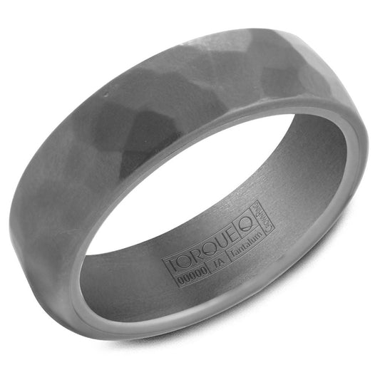Tantalum grey band, satin-hammered finish, 7MM.