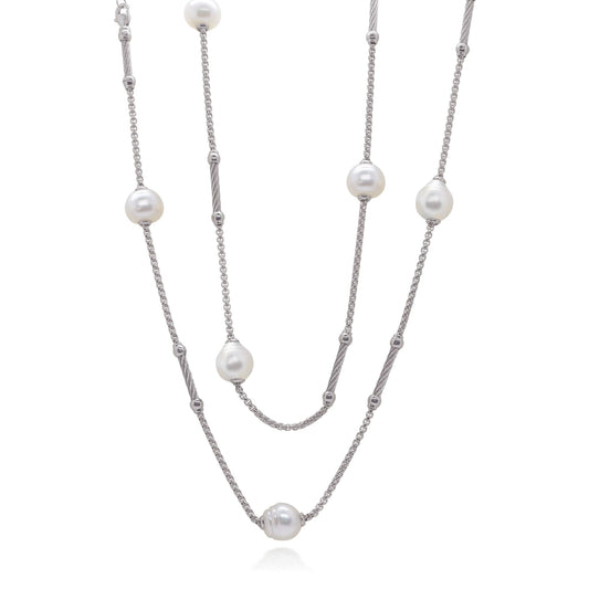 ALOR Station Color Gemstone Necklace in Stainless