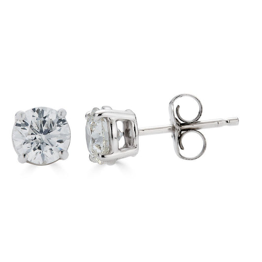 Diamond studs in white gold setting.