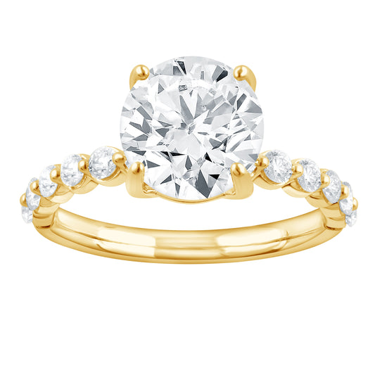 ReMARKable Designs Lab-Grown Diamond Complete Engagement Ring in 14 Karat Yellow Gold, Size 7