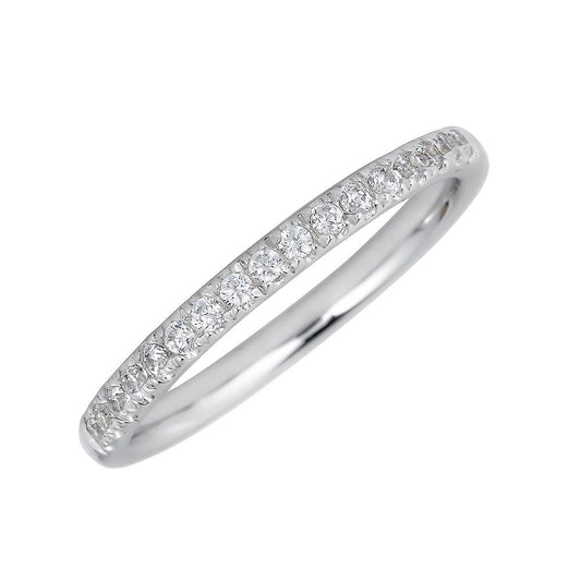18K white gold diamond wedding band