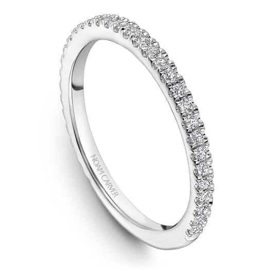 14K White Gold Wedding Band with 0.24ctw Diamonds