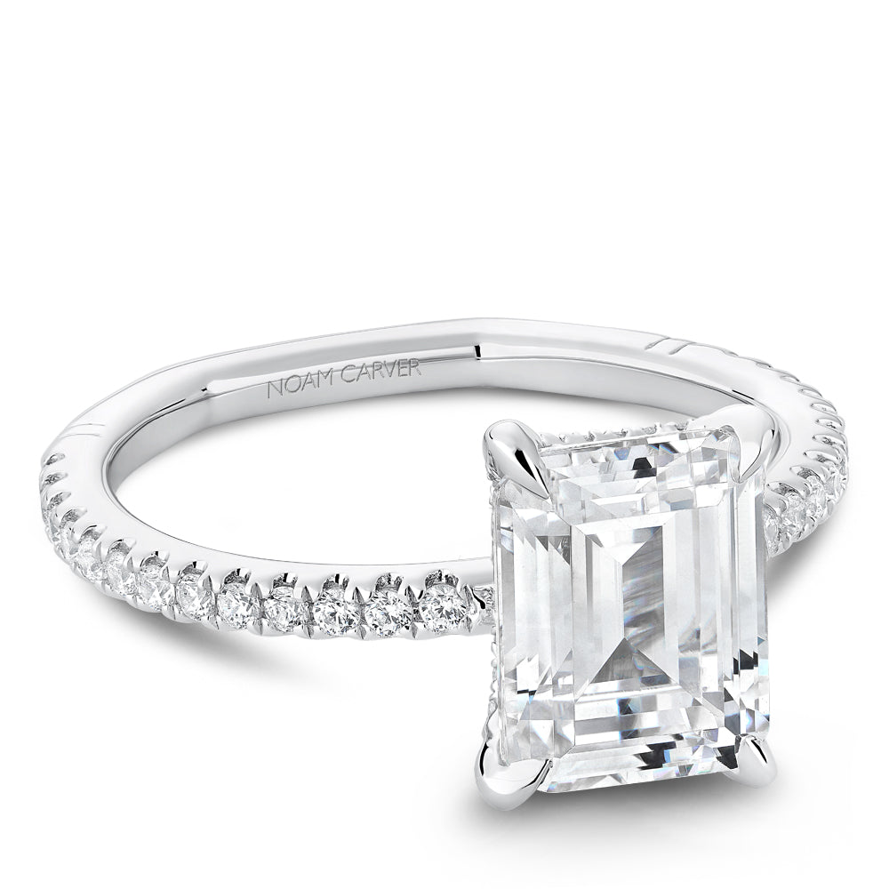 Hidden Accent Side Stone Natural Diamond Semi-Moun