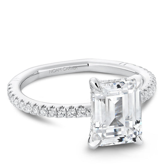 Hidden Accent Side Stone Natural Diamond Semi-Moun
