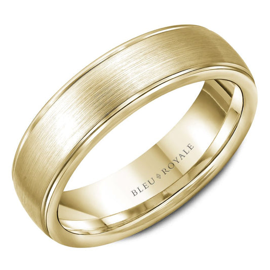 14K yellow gold band, polished satin finish.