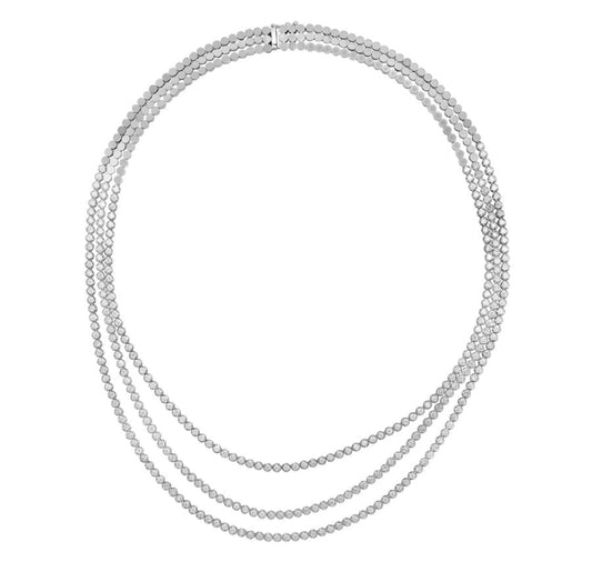 ReMARKable Designs Tennis Natural Diamond Necklace in 14 Karat White Gold with 10.17ctw G SI1 Round Diamonds