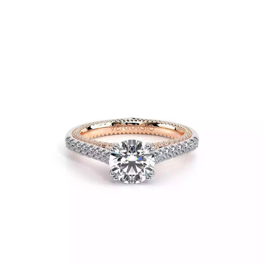 Verragio 18K White-Rose Diamond Engagement Ring, 70 Diamonds