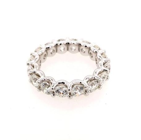 ReMARKable Designs Marks 89 Collection Natural Diamond Eternity Ladies Wedding Band in 14 Karat White Gold with 4.81ctw H/I I1 Round Diamonds