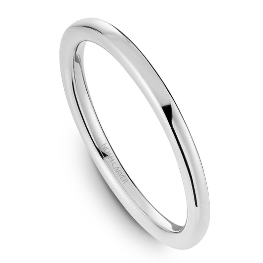 14K white gold carved band, minimalist design.