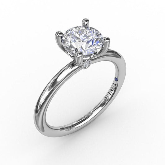 14K white gold diamond engagement ring.