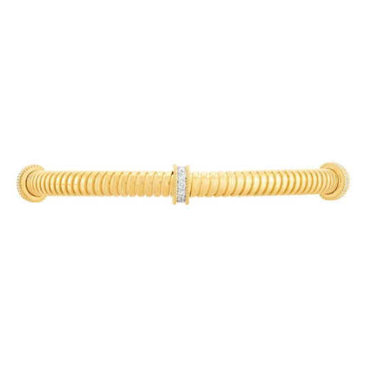 14K yellow gold bracelet with diamonds.