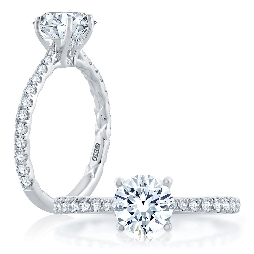 14K white gold diamond engagement ring.
