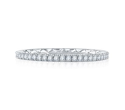 Yellow gold diamond eternity wedding band.