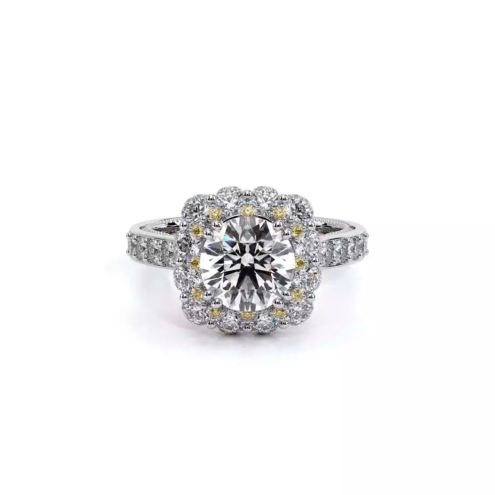Verragio diamond halo engagement ring, white-rose gold.
