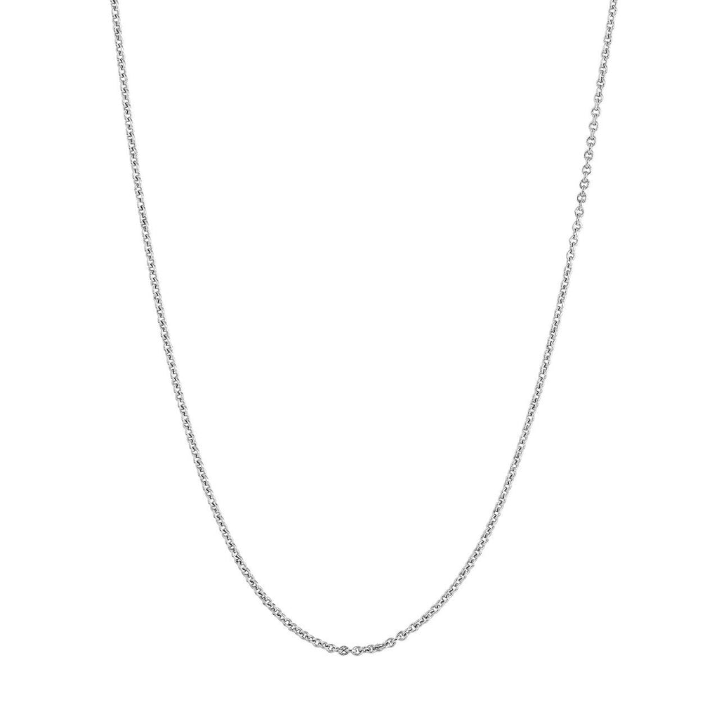 Sterling silver cable link chain necklace.