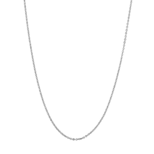 Sterling silver cable link chain necklace.