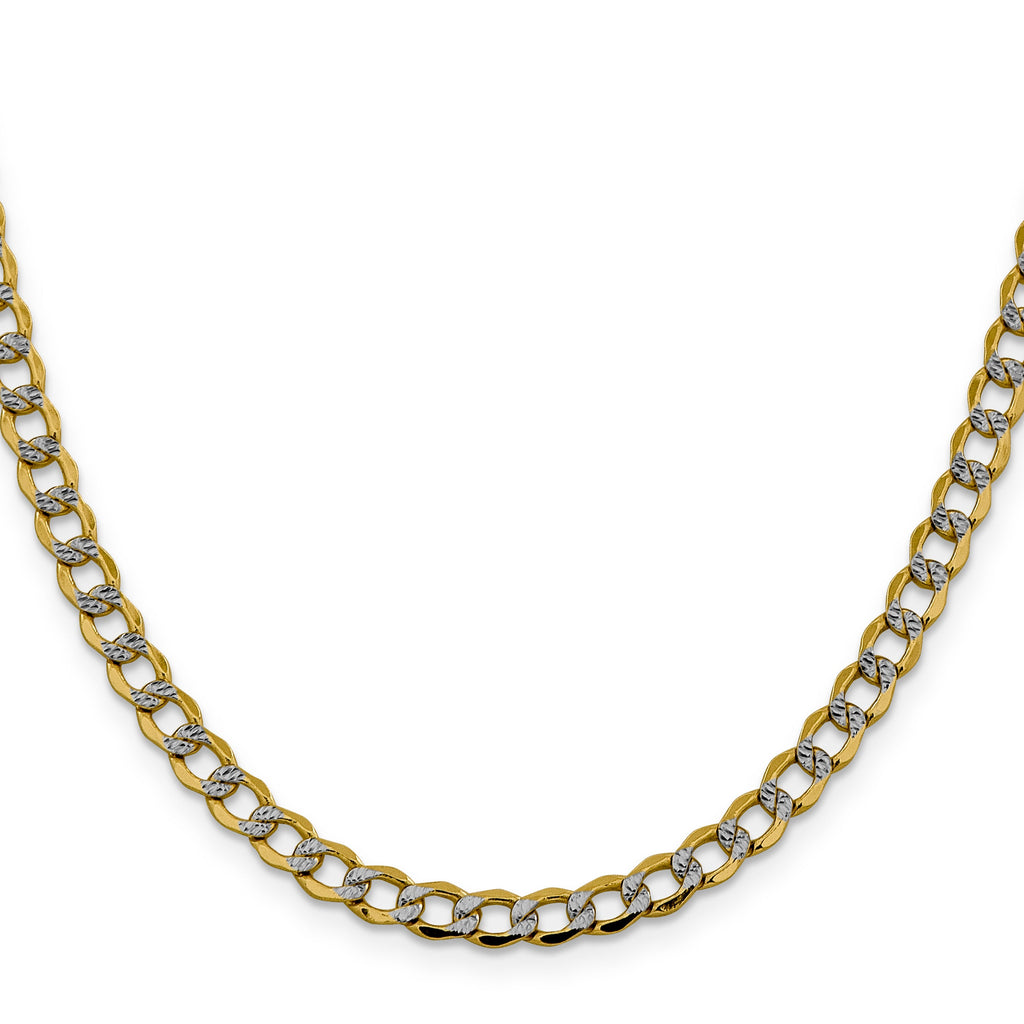Two-tone 14K gold curb chain necklace.