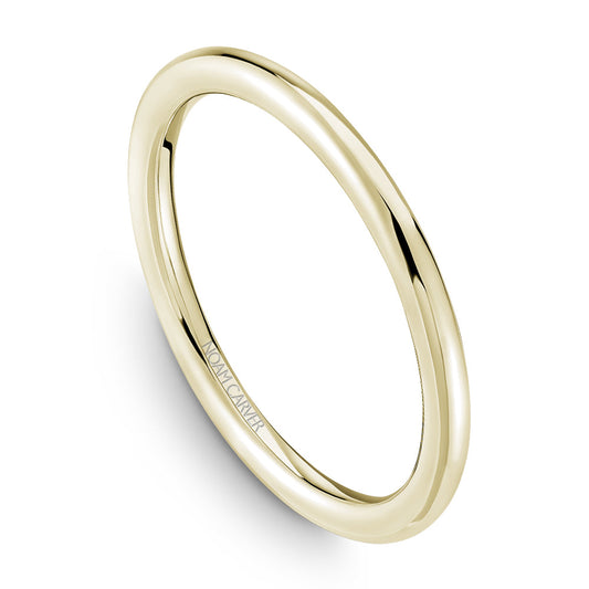 Smooth 14K yellow gold carved band.