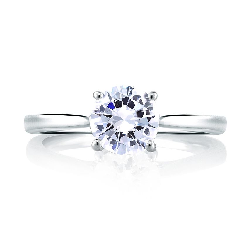 Solitaire Semi-Mount Engagement Ring in 14 Karat W