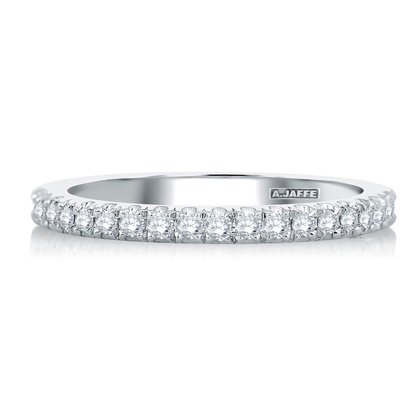 Diamond eternity band, 14K white gold.