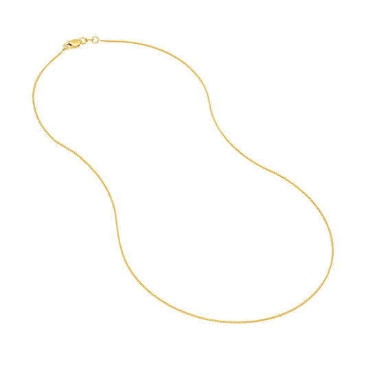 14K yellow gold wheat chain, lobster clasp.