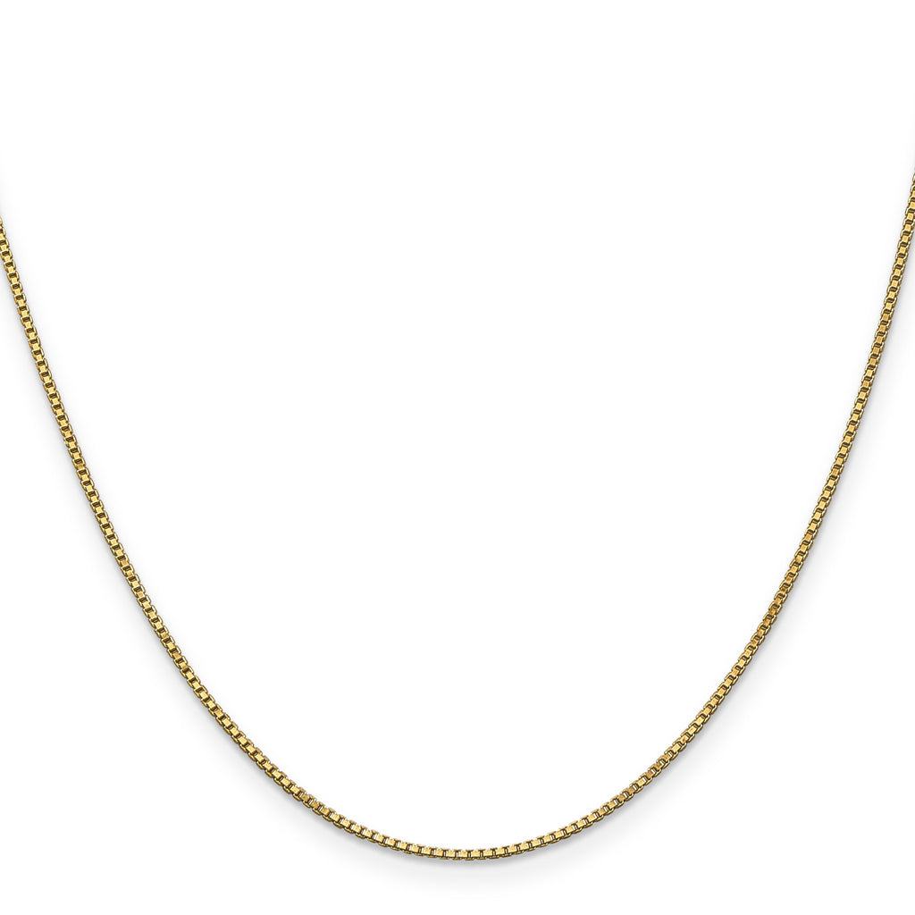 14K yellow gold box chain necklace.