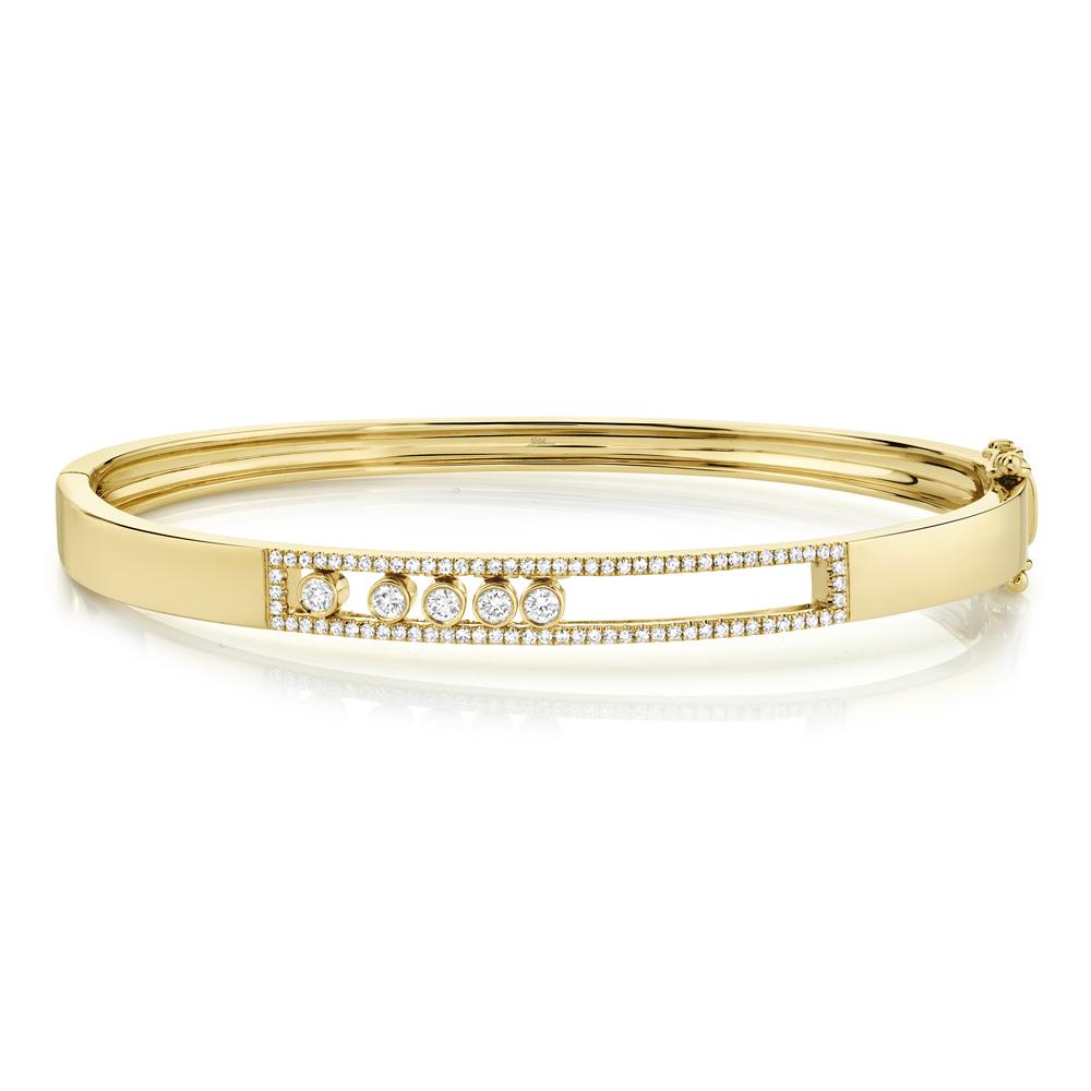 14K yellow gold bracelet with diamonds.