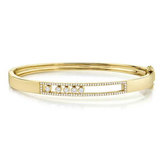 14K yellow gold bracelet with diamonds.