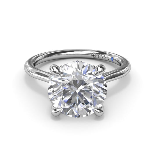 Solitaire Hidden Accent Natural Diamond Semi-Mount