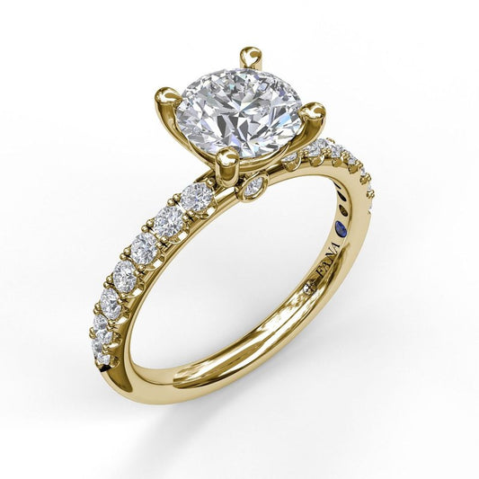 Natural Diamond Semi-Mount Engagement Ring