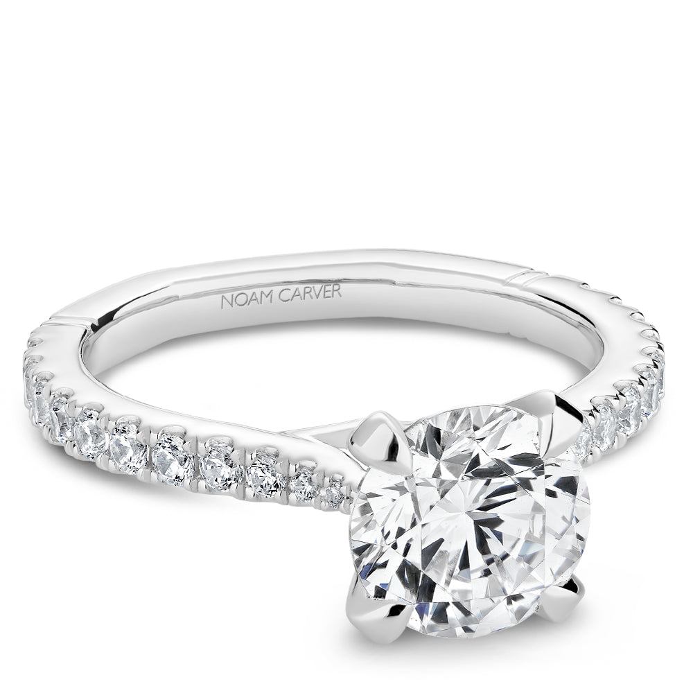 Side Stone Natural Diamond Semi-Mount Engagement R