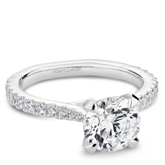 Side Stone Natural Diamond Semi-Mount Engagement R